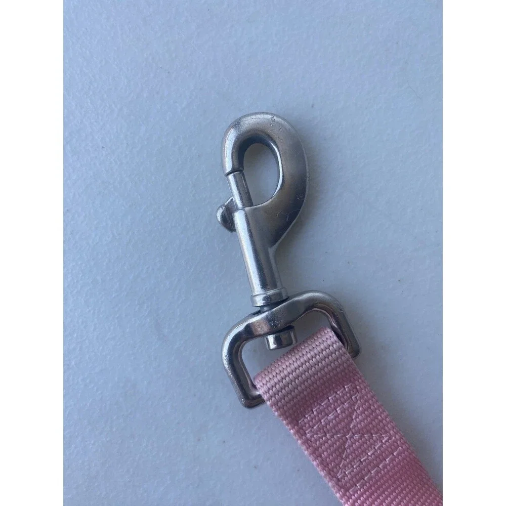 Pink Nylon Dog Leash 4 Foot Heavy Duty Webbing Metal Bolt Snap Lead 1